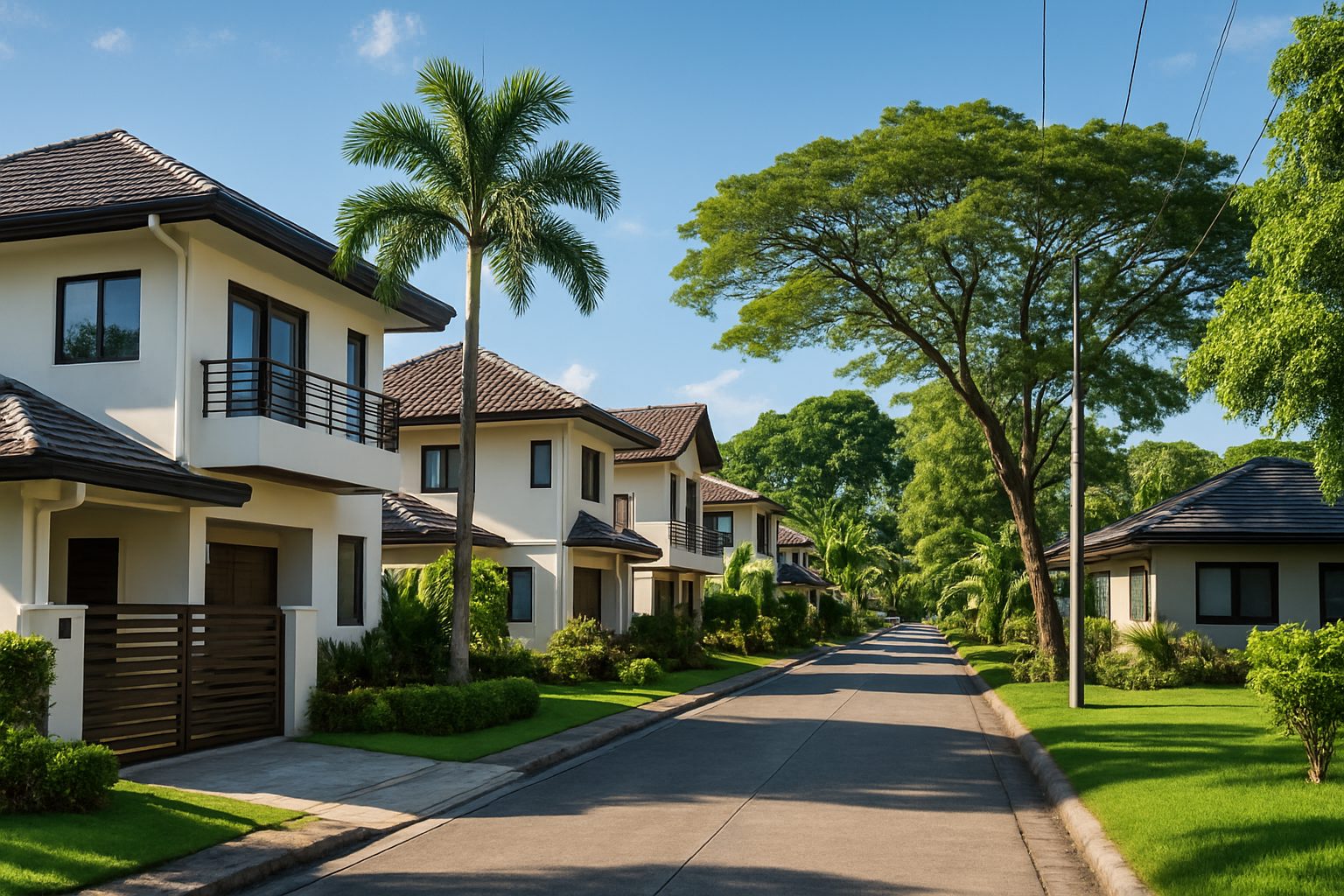 Modern houses in a green suburb in Buhangin, Davao.